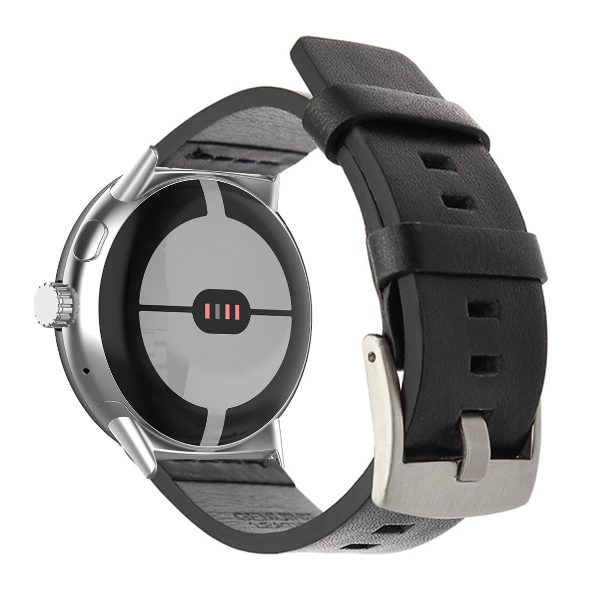 Brown Leather Strap for Google Pixel Watch 1, 2, 3, 41mm 45mm Black