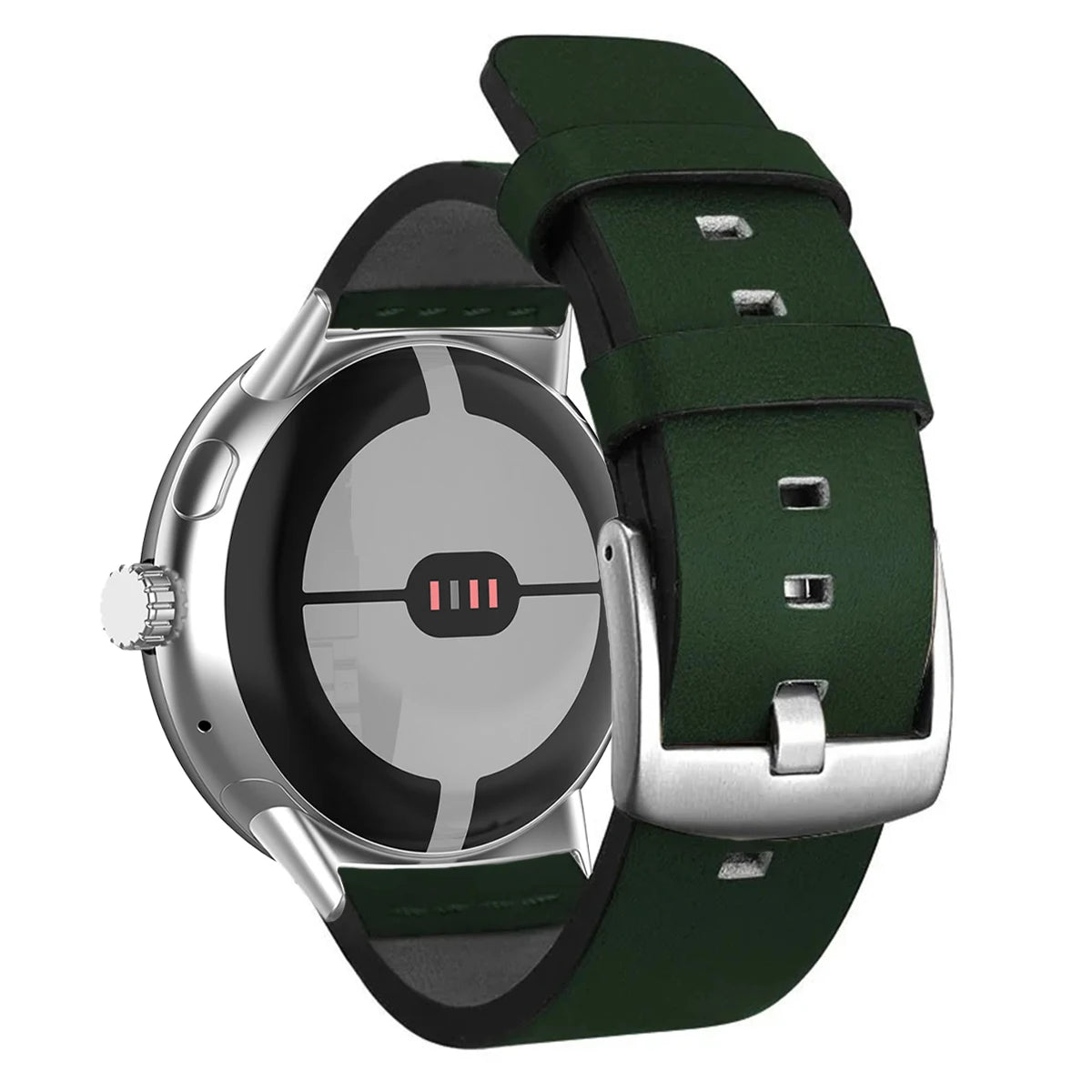 Brown Leather Strap for Google Pixel Watch 1, 2, 3, 41mm 45mm Green