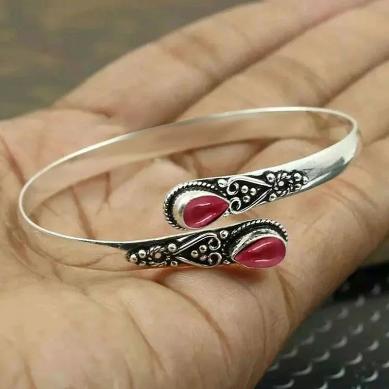 Retro Kordon Bileklik Su Damlası kırmızı