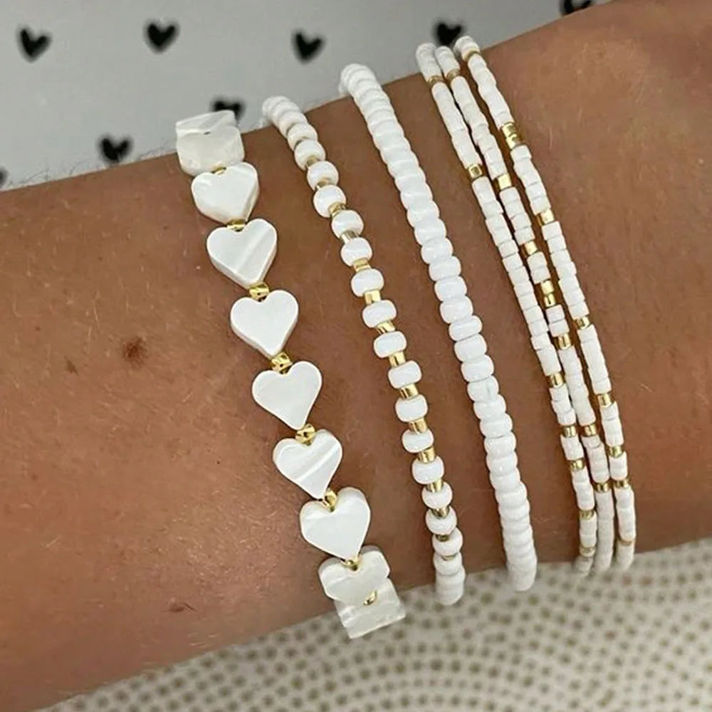 Bracelets en Perles et Coeurs