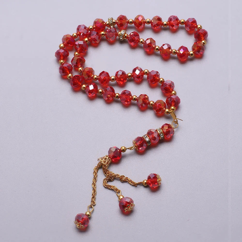 Elegantne moslemikristlus - 33 helmega punane islami tasbih