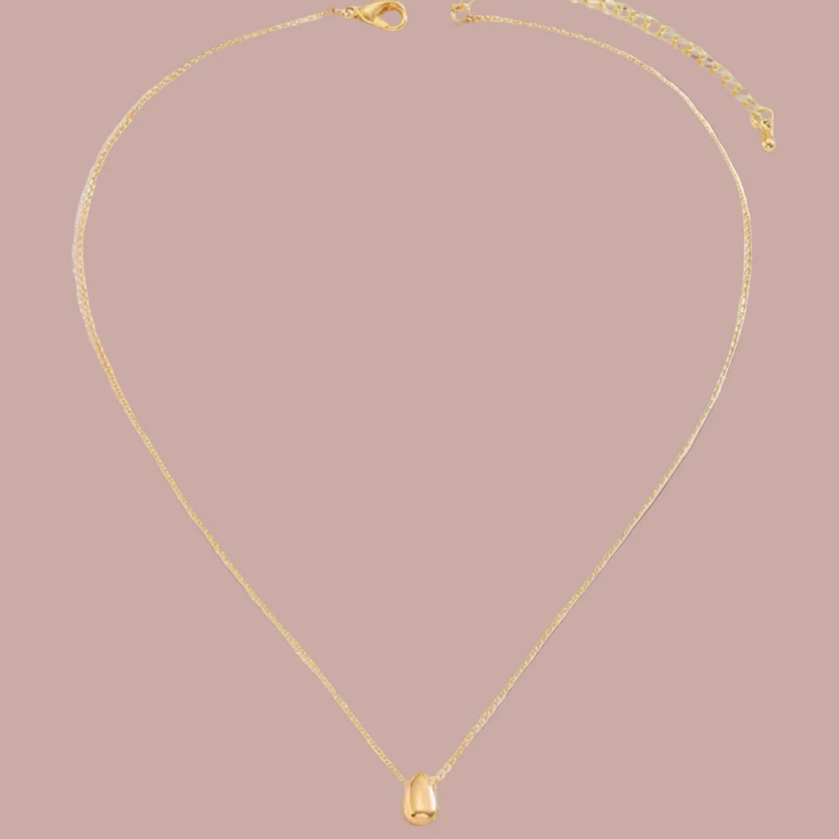 Collier avec Fin Pendentif Goutte d'Eau or