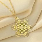 Altın Metatron Küpü Büyük Kolye Ucu ile Kolye