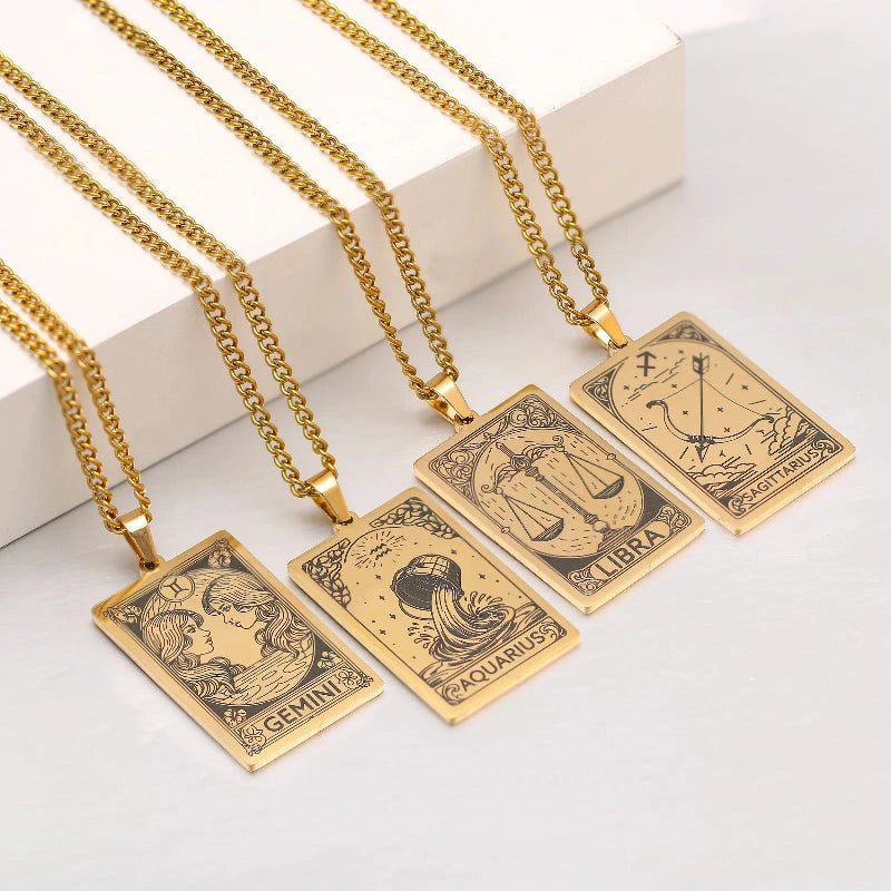 Collier avec Joli Pendentif Signe du Zodiaque Astrologique
