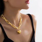 Колие с висулка сърце Urban Chic злато