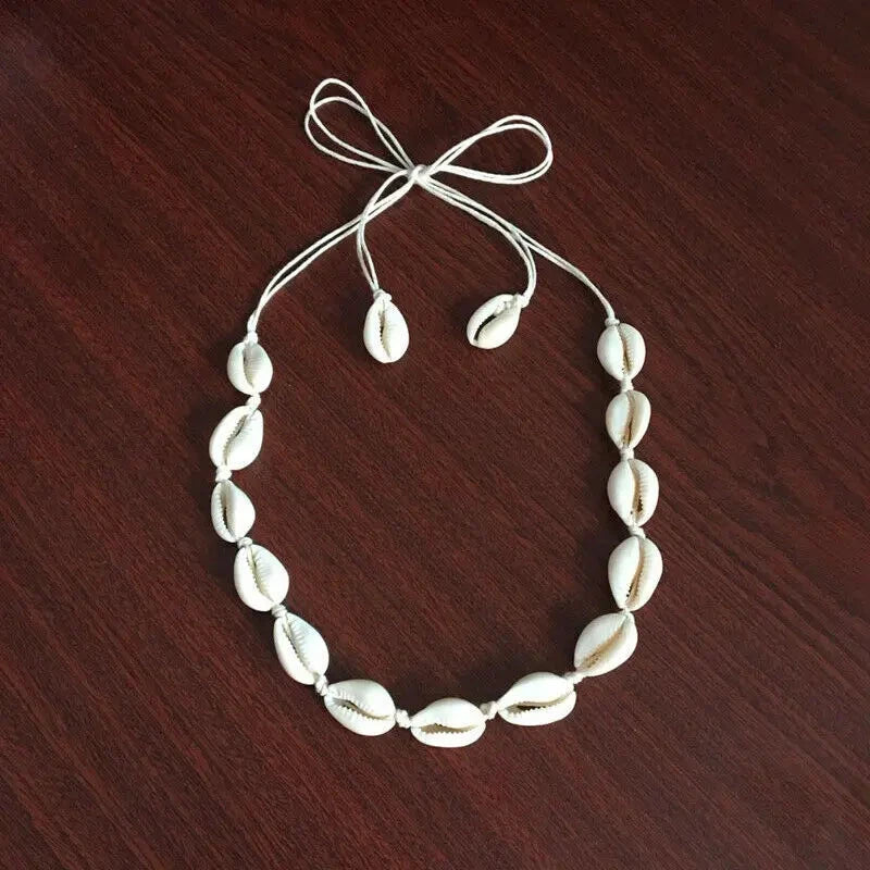 Collier avec Pendentif Coquillage Cauri blanc