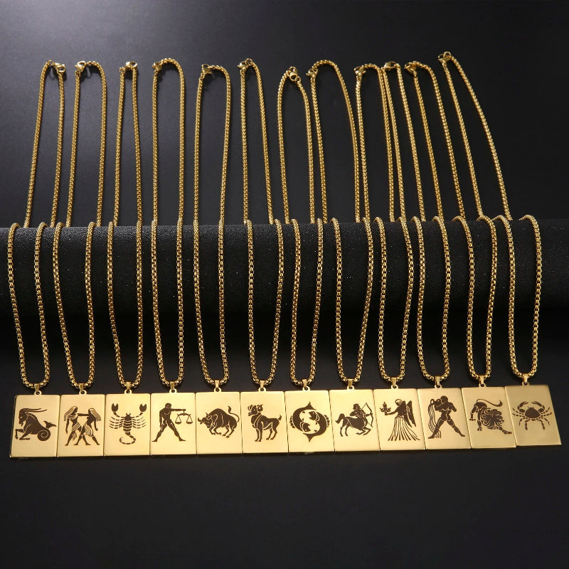 Collier avec Pendentif Elégant Signe du Zodiaque Astrologique