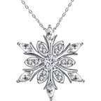 Collier avec Pendentif Flocon de Neige en Zircon blanc