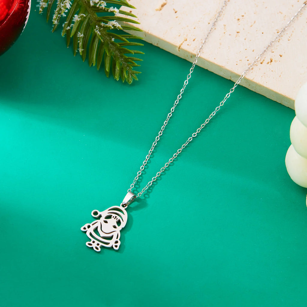 Collier avec Pendentif Hivernal père Noël argent