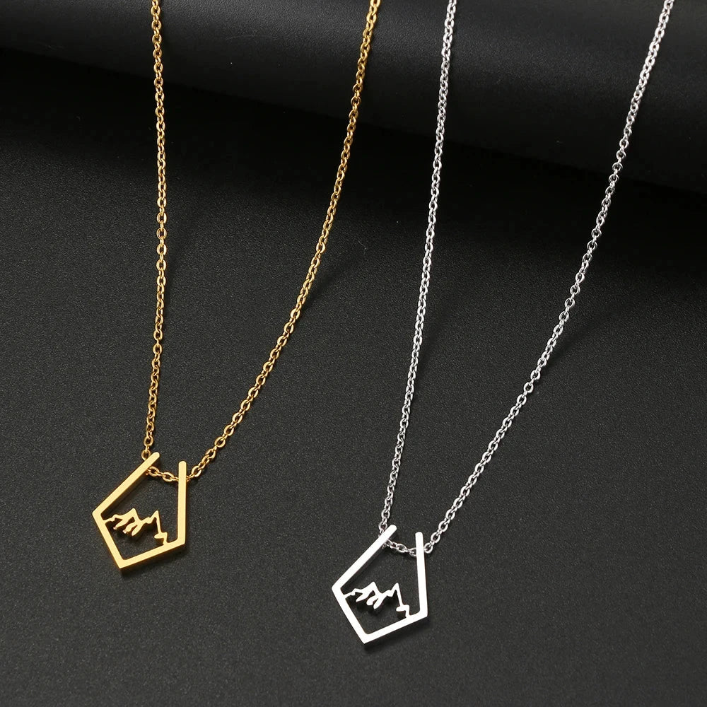 Collier avec Pendentif Montagne argent