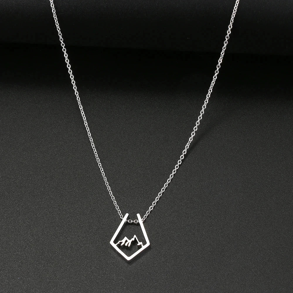 Collier avec Pendentif Montagne argent