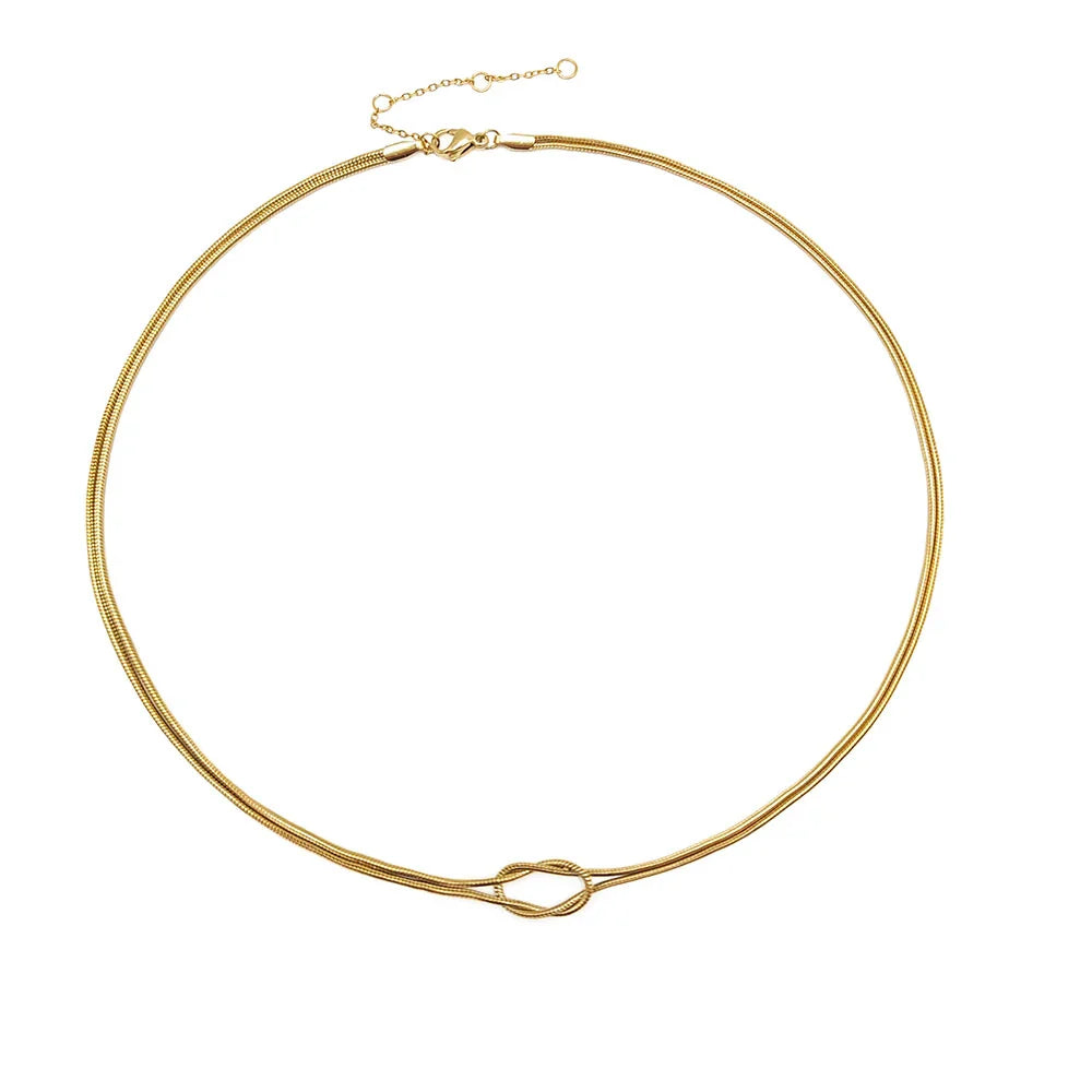 Minimalist Düğüm Kolye Ucu Kolye altın
