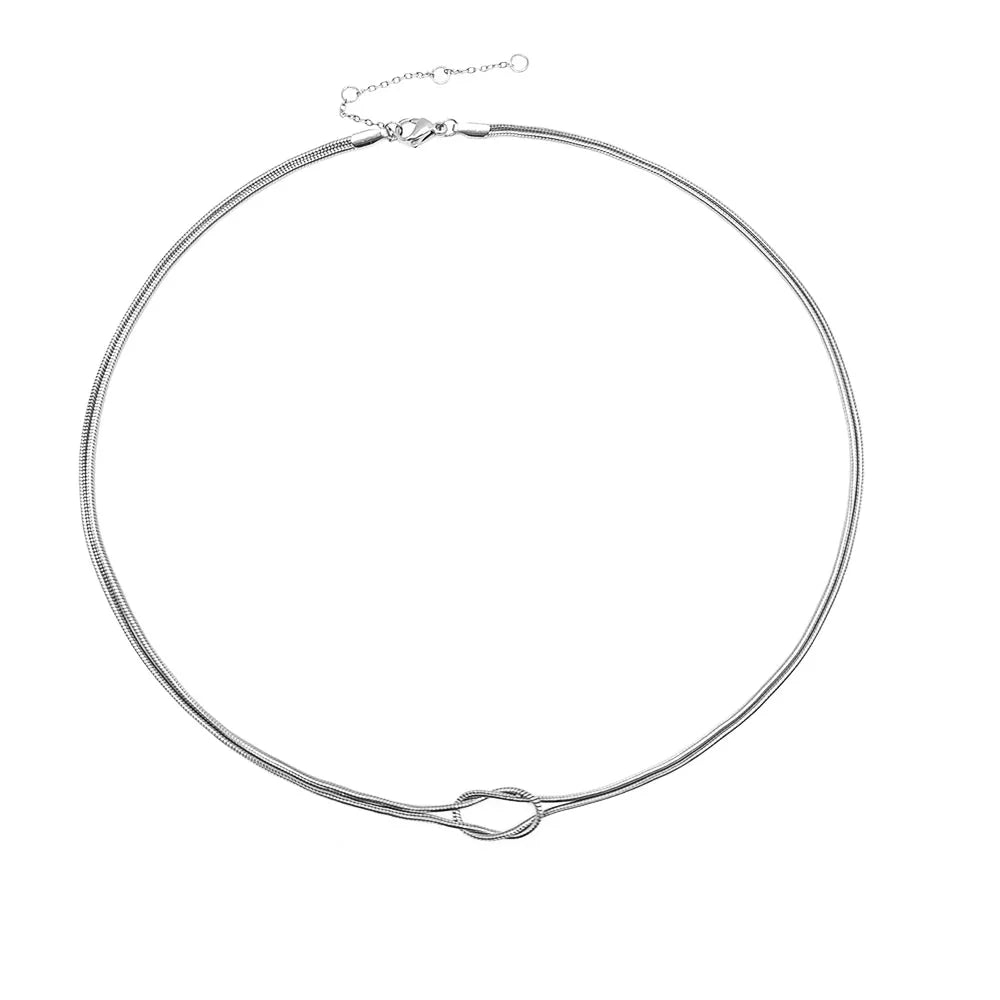 Minimalist Düğüm Kolye Ucu Kolye gümüş
