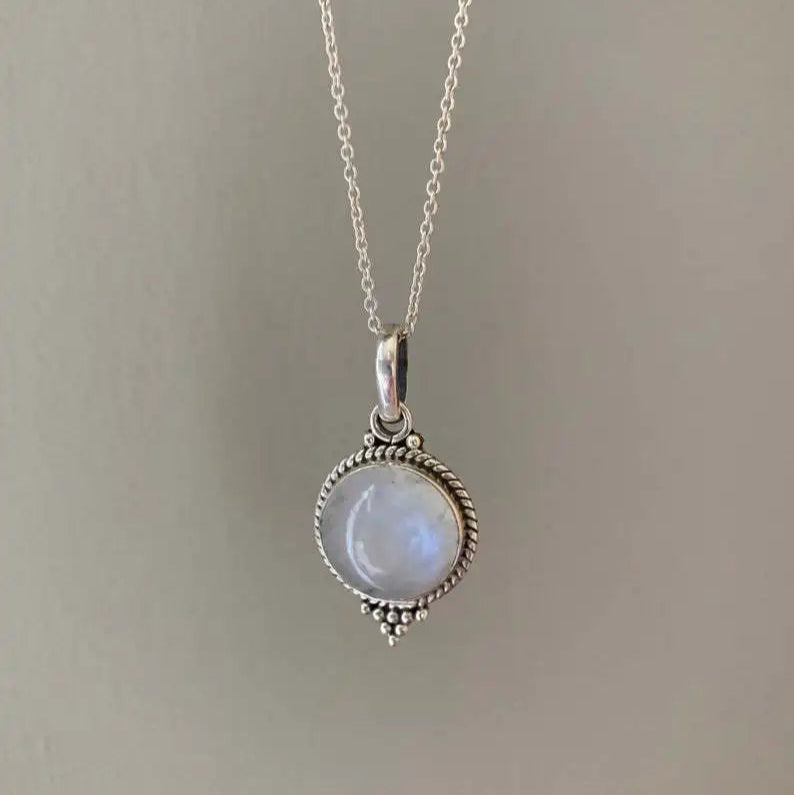 Necklace with Vintage Style Moonstone Pendant 