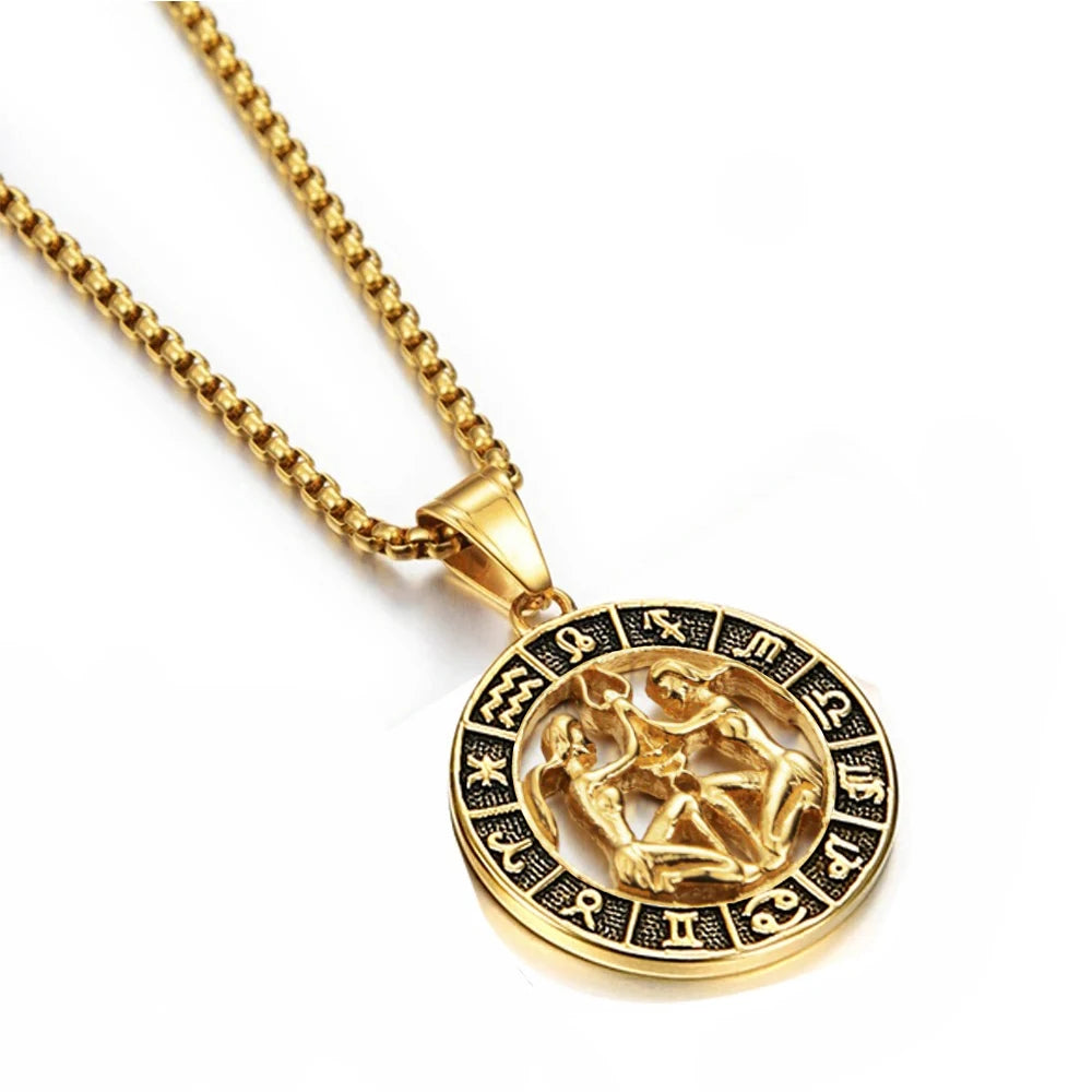Collier avec Pendentif Signe du Zodiaque Astrologique