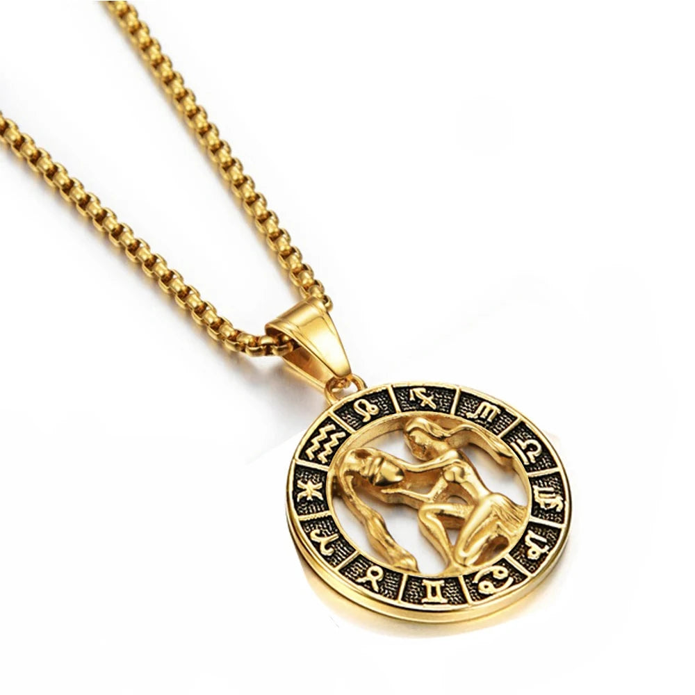 Collier avec Pendentif Signe du Zodiaque Astrologique
