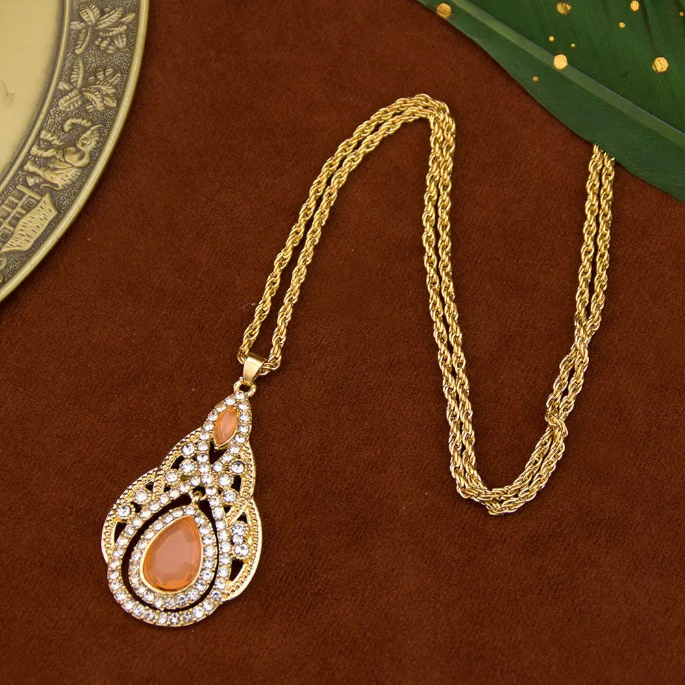 Necklace with traditional pendant for Arab woman orange
