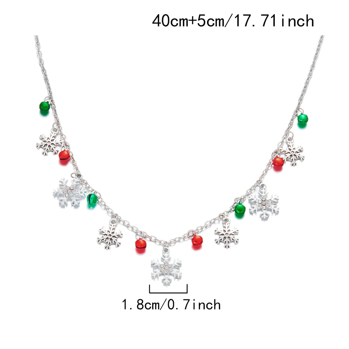 Collier avec Pendentifs Flocons de Neige et Boules de Noël