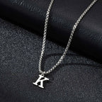 Men's necklace with initial K pendant