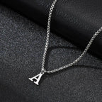 Men's necklace with initial A pendant