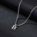 Men's necklace with initial B pendant