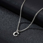 Men's necklace with initial C pendant