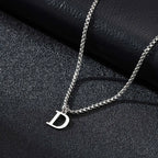 Men's necklace with initial D pendant