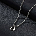 Men's necklace with initial G pendant
