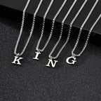 Men's necklace with initial K pendant