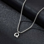 Men's necklace with initial Q pendant