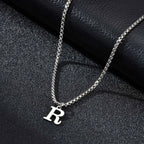 Men's necklace with initial R pendant