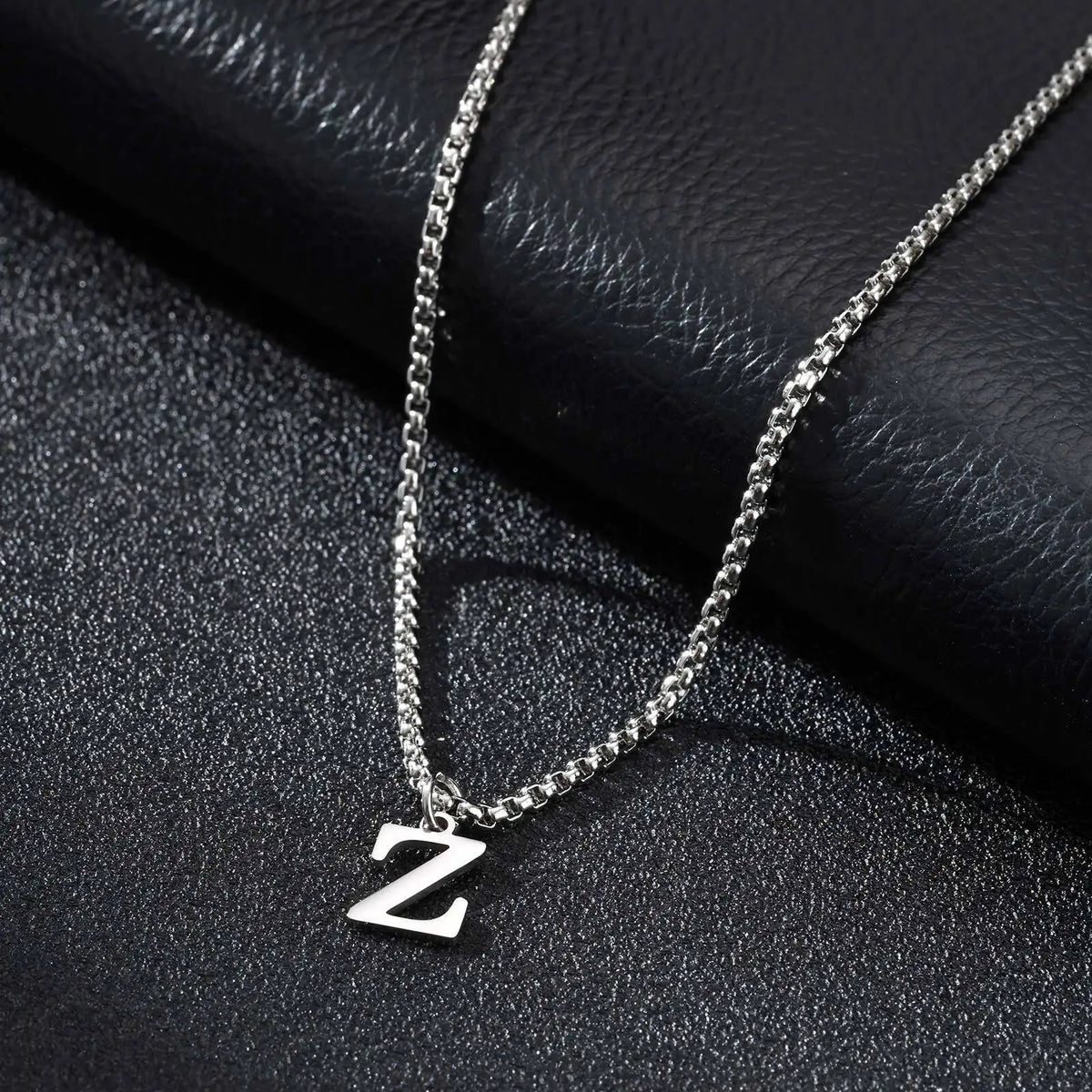 Men's necklace with initial Z pendant