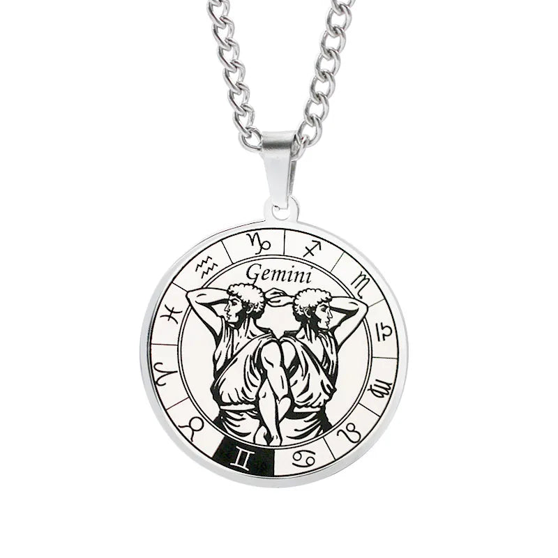 Horoskopa kulons Zodiaka zvaigznāji Sudrabs Dvīņi