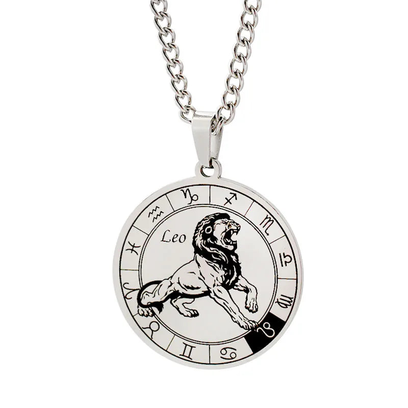 Horoskopa kulons Zodiaka zvaigznāji Sudrabs Lauva