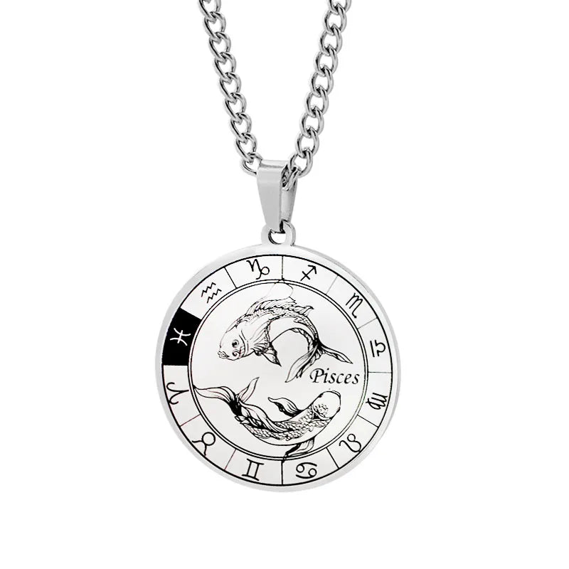 Horoskopa kulons Zodiaka zvaigznāji Sudrabs Zivis