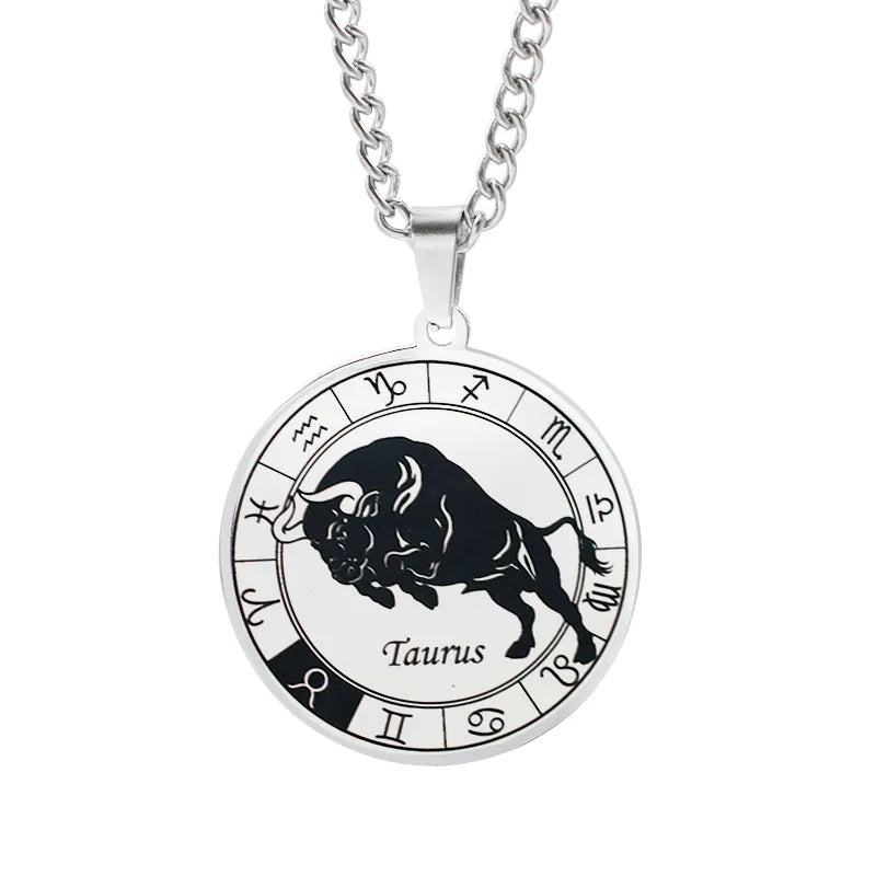 Horoskopa kulons Zodiaka zvaigznāji Sudrabs Vērsis