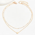 Heart Pendant Necklace & Pearls 