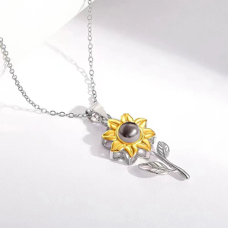 Collier Pendentif Fleur de Tournesol
