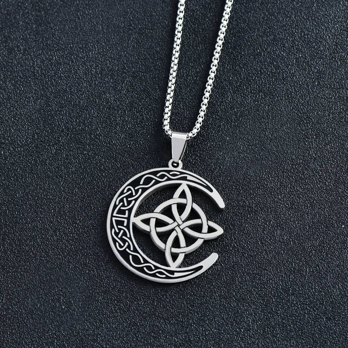 Celtic Moon Pendant Necklace 