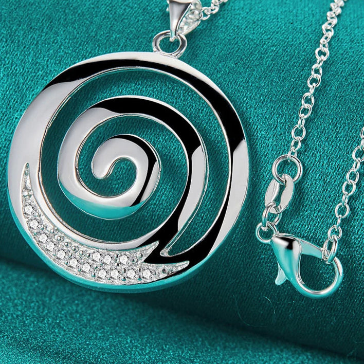 Kadın Gümüş Spiral Kolye & Kolye Ucu