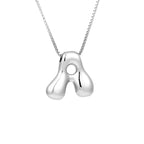 Women's necklace with initial pendant - letter 