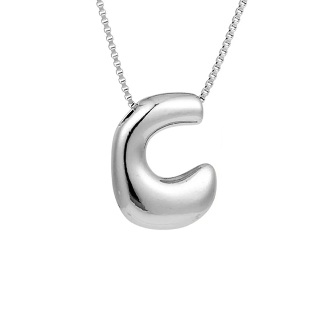 Women's necklace with initial pendant - letter 