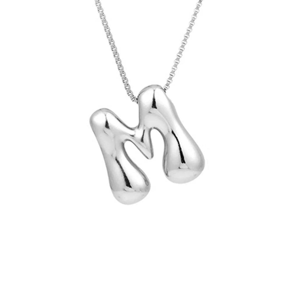 Women's necklace with initial pendant - letter 
