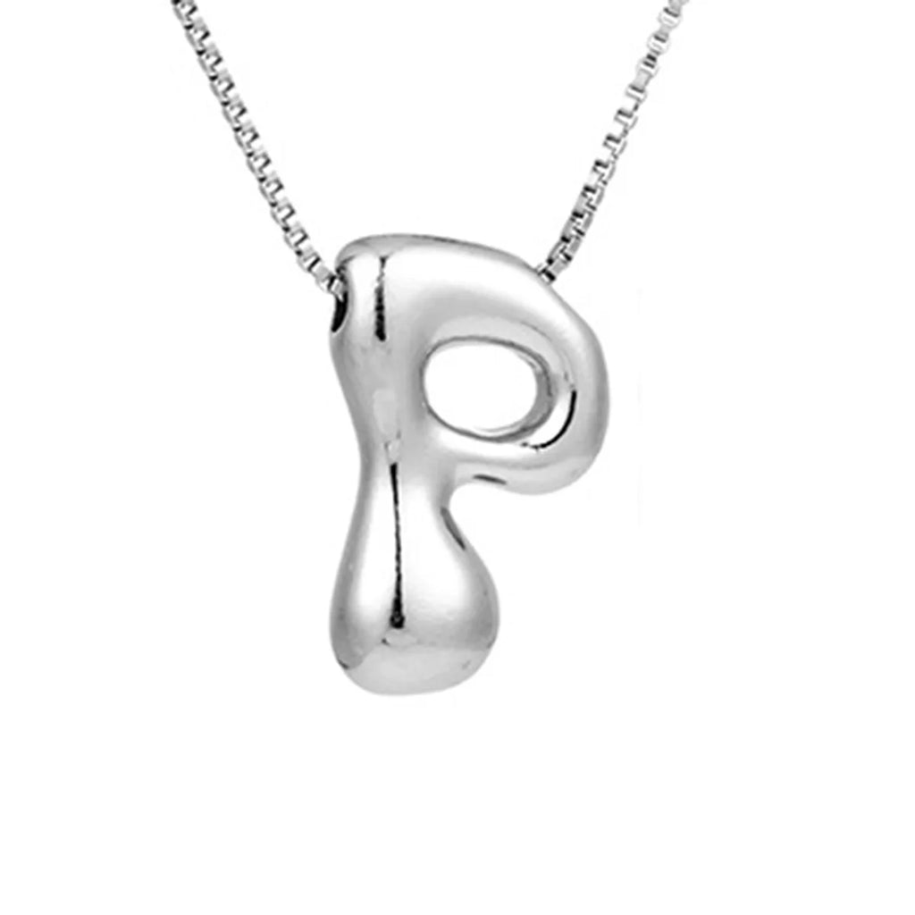Women's necklace with initial pendant - letter 