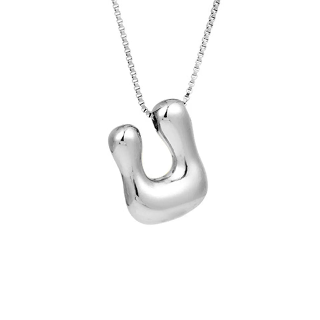 Women's necklace with initial pendant - letter 