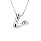 Women's necklace with initial pendant - letter 