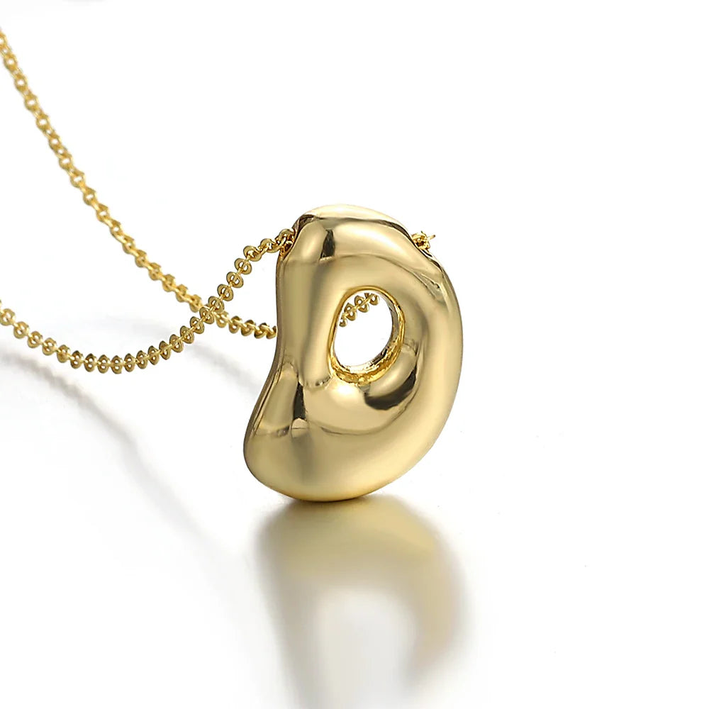 Women's necklace with initial pendant - letter 