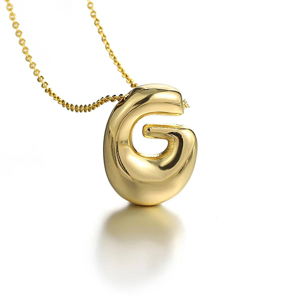 Women's necklace with initial pendant - letter 