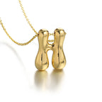 Women's necklace with initial pendant - letter 