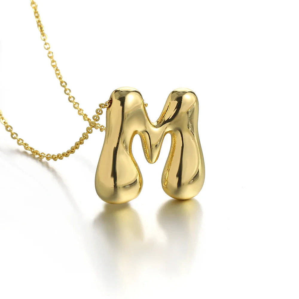 Women's necklace with initial pendant - letter 